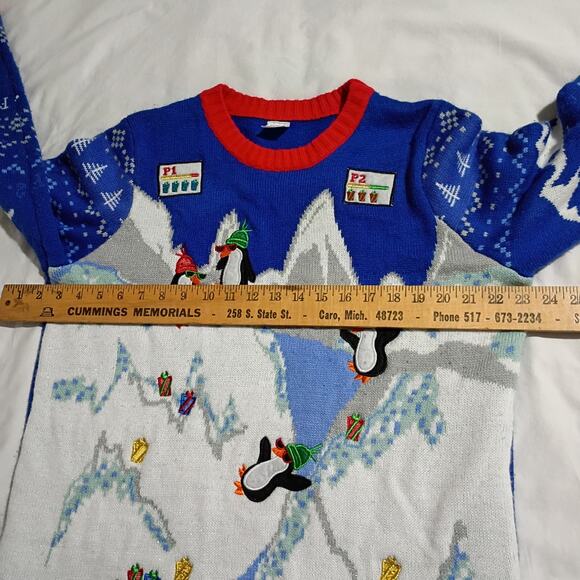Ugly Christmas Sweater W XS/S Kids XL Husky !4/16 Penguin Video Game EASY CARE - Picture 9 of 12